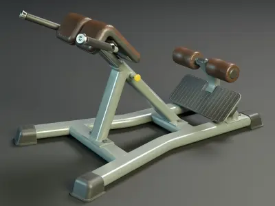 Hyperextension Bench PBR Low-poly 3D model