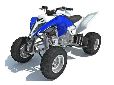 Raptor Yamaha Four-wheeled Motorcycle 3D model