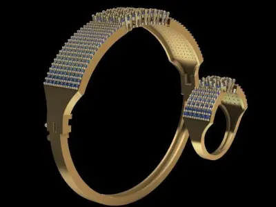 bracelet with ring 3D print model
