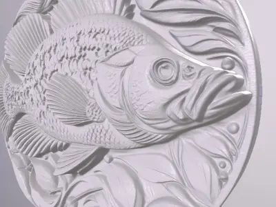 Crappie 4 basrelief for 3D printing 3D print model