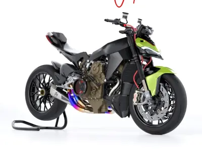 Streetfighter V4 Bike special edition Low-poly 3D model