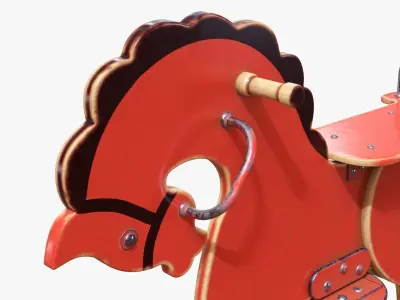 Spring rocking horse 3D model