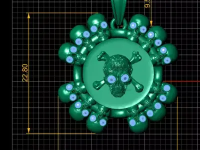 Gold Skull Pendent 3D print model