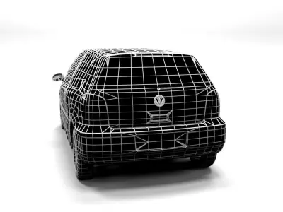 VW POLO 3DOOR LOWPOLY Low-poly 3D model