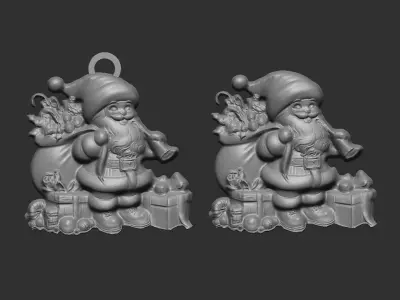 christmas sanda with gifts  3D print model