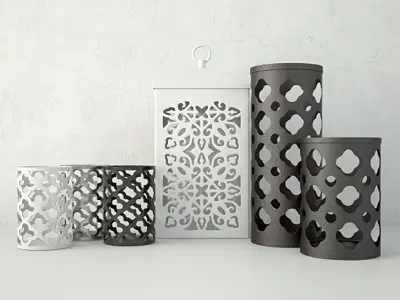 Cutout Candleholders 3D model