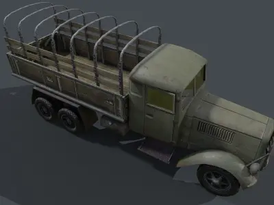 Army Truck Low-poly 3D model