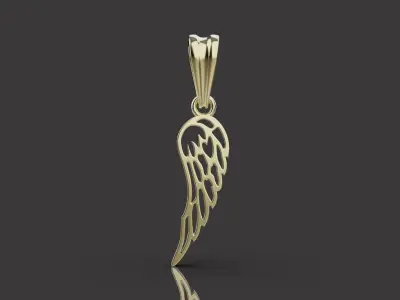  Angel Wing Charm Pendant Necklace 0078 3D print model
