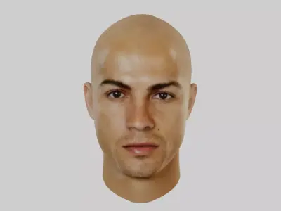 realistic ronaldo man with bald head 3D model