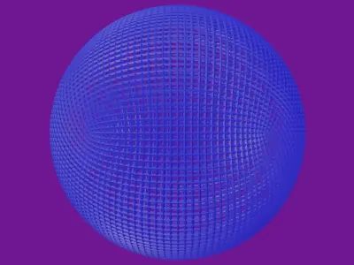 Quadrilateral polygon lattice sphere 3D print model