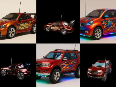 Controled Car bundle 13 pack 100 glb 3D model