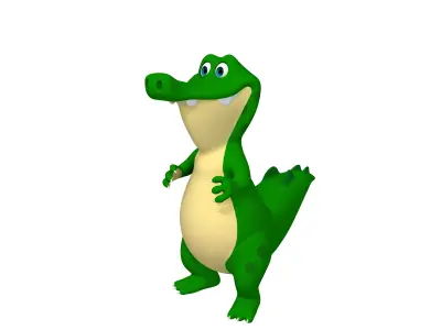Crocodile cartoon 03 3D model