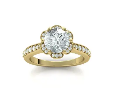 Paradise Design Spring ring with 7mm round stone N10320 3D print model