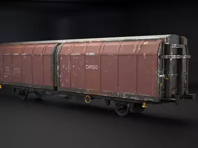 Used Hbblins Cargo Railcar Low-poly 3D model