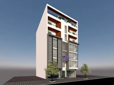 Office and RESIDENTIAL BUILDING 3D model