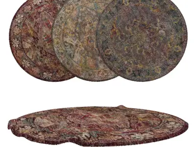 Round Rug Set 59 3D model