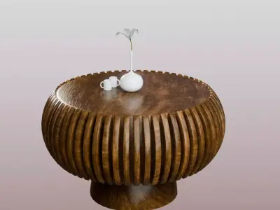 Set of 10 Wooden Nightstands 3D Model Collection