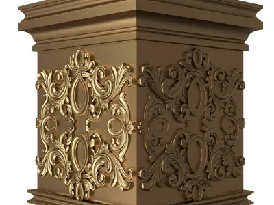 Carved Capital 1303 Low-poly 3D model