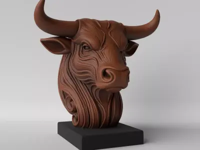 Bull Bust Decorative Sculpture 3D print model