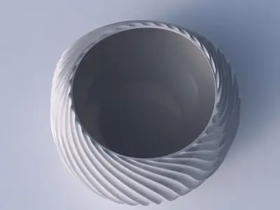 Bowl squeezed twisted with wavy extruded lines 2 3D print model