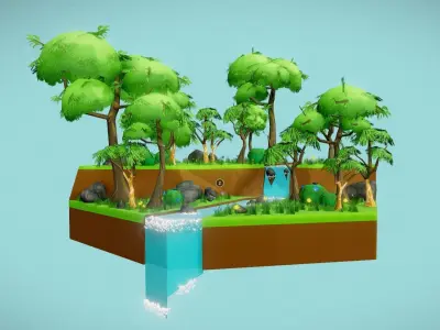 Low Poly Nature Pack Free low-poly 3D model