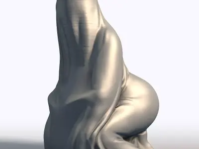 Cheeky Ghost Statue Whimsical Halloween Decor 3D print model