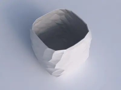 Vase quadratic stumpy with low-polygon 3D print model