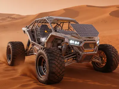 Road Buggy Low-poly 3D model