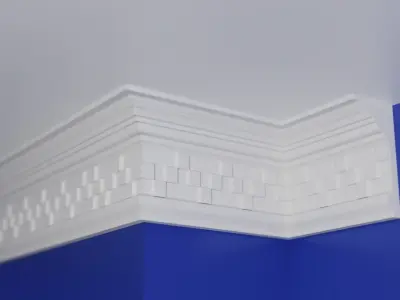 Moulding with L parts Low-poly 3D model