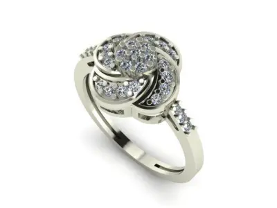 engagement ring for daimonds 3D print model