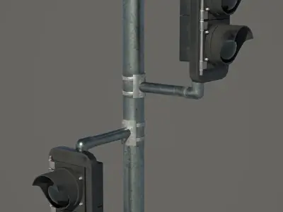 Traffic Light Low-poly 3D model