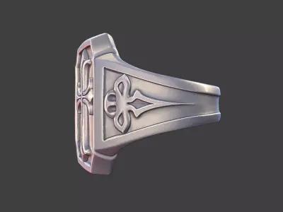 gothic cross ring modern cross ring 3D print model