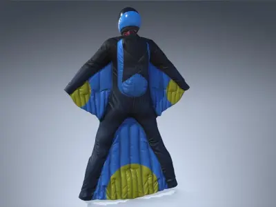 Wingsuit Skydiving  PBR Low-poly 3D model