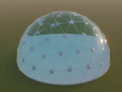 Geodesic Dome Structure Realistic 3D Model for CGI Archviz 3D model