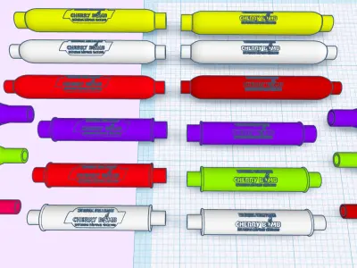 1-25th scale mufflers 3D print model