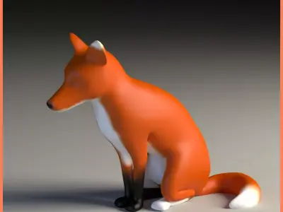 Low Poly Fox - Animated Low-poly 3D model