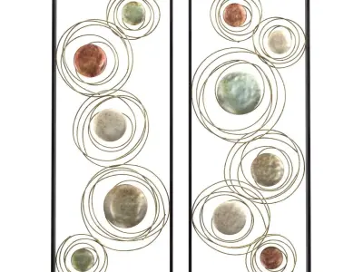 Kronos 2 Piece Circle Wall Art PBR 3D model