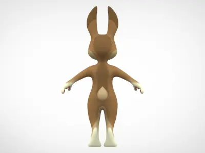 Wild Hare Low-poly 3D model