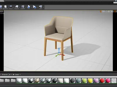 Molteni and C Tivan Chair UE4 Low-poly 3D model