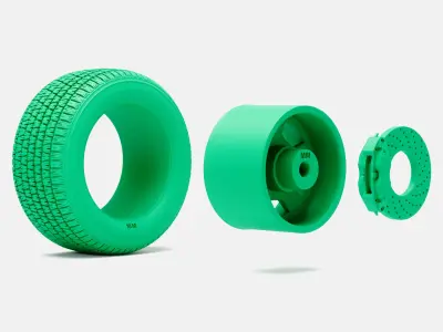 15x10 American Racing Hammer Wheel BFGoodrich Radial TA Tire 3D print model