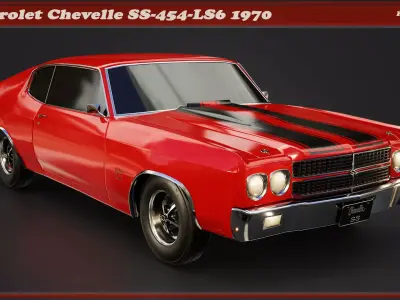 Chevrolet Chevelle SS-454 1970 Low-poly 3D model