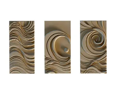 mural decor set wall panel 31 3D model