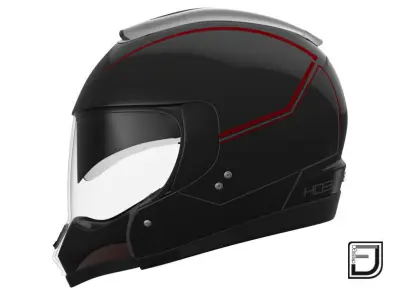 Black Modular Helmet 03 3D model