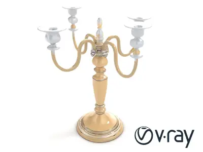 Elegant Silver Candelabra 3D Model Pack Low-poly 3D model