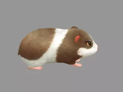 Cartoon Hamster Low-poly 3D model