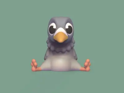 Cartoon Pigeon 3D print model