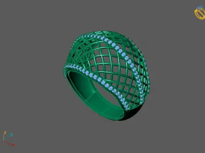 STL 3DM Print Ready Women Diamond Ring Lightweight Printable  3D print model 111