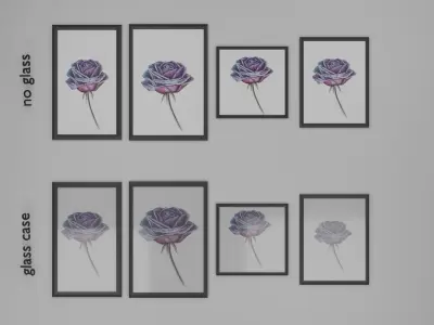 Mockup glass matte picture frames  Low-poly 3D model