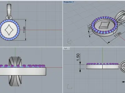 Card diamonds ring model 611 3D print model