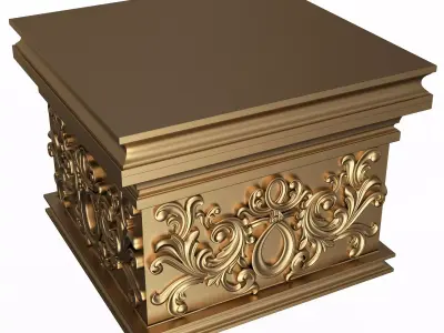 Carved Capital 1304 Low-poly 3D model